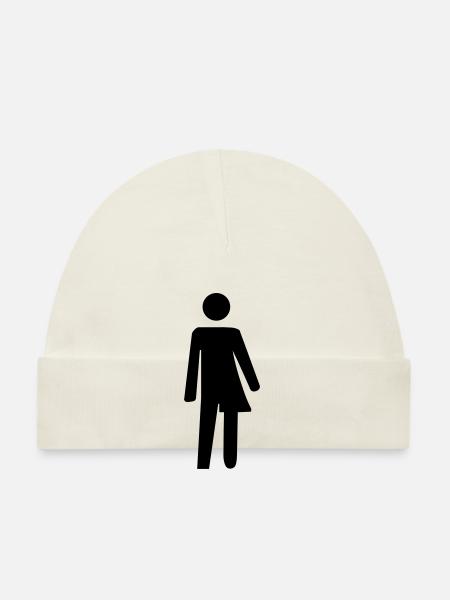 Transgender Toilet Sign - Organic Baby Cap - white - Front