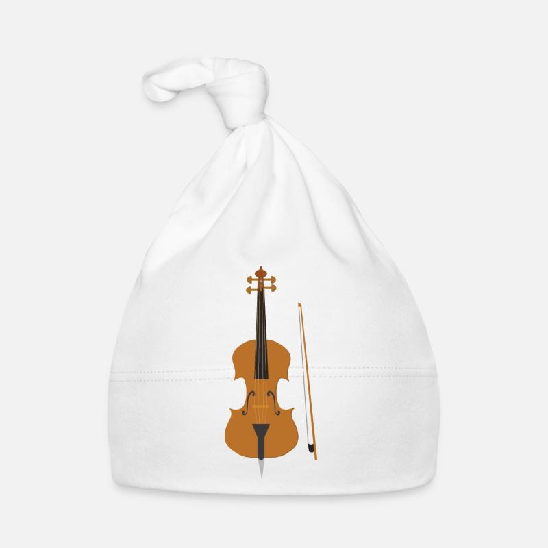 violoncelle - Bonnet bio Bébé - blanc