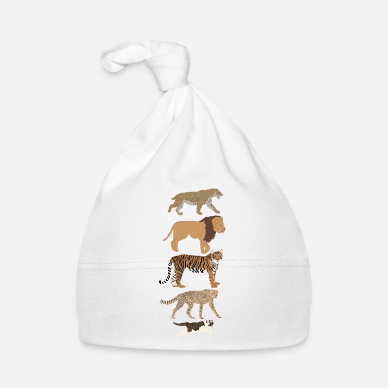 Evolution Cat Lion Cheetah Vertical multicolored Organic Baby Cap