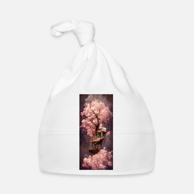 La maison du cerisier - Bonnet bio Bébé - blanc