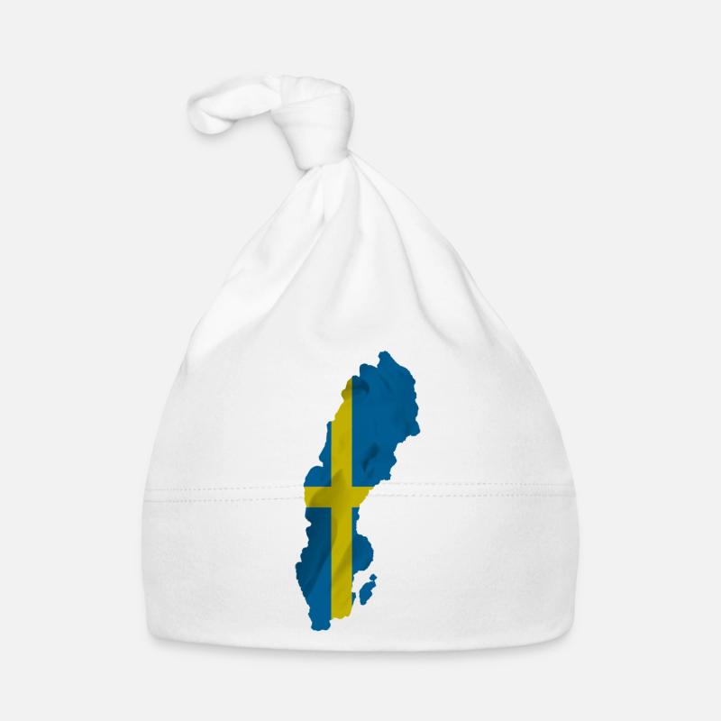 Drapeau de la Suède en forme de pays Bonnet bio Bébé