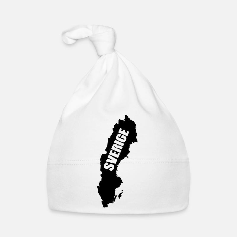 Suède Sverige - Bonnet bio Bébé - blanc
