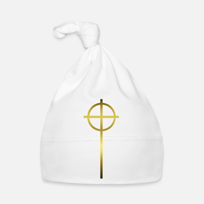 Celtic Cross Gold Baby Bio-Mütze