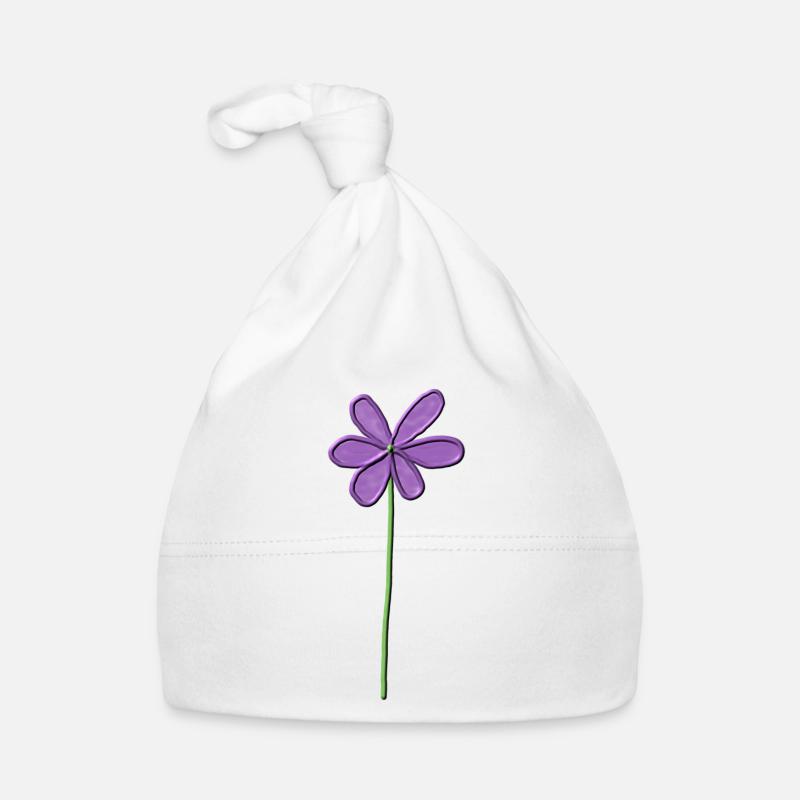 Lila Blume mit sanften Farbverlauf Baby Bio-Mütze
