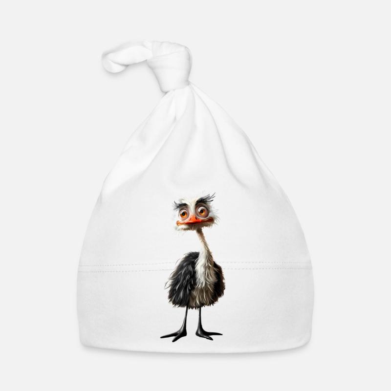 Straußenvogel #lovely toons Baby Bio-Mütze