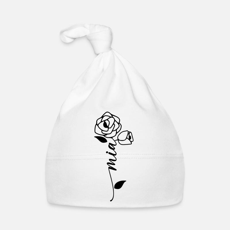 Mia Nom Prénom Nom Fleur Bonnet bio Bébé