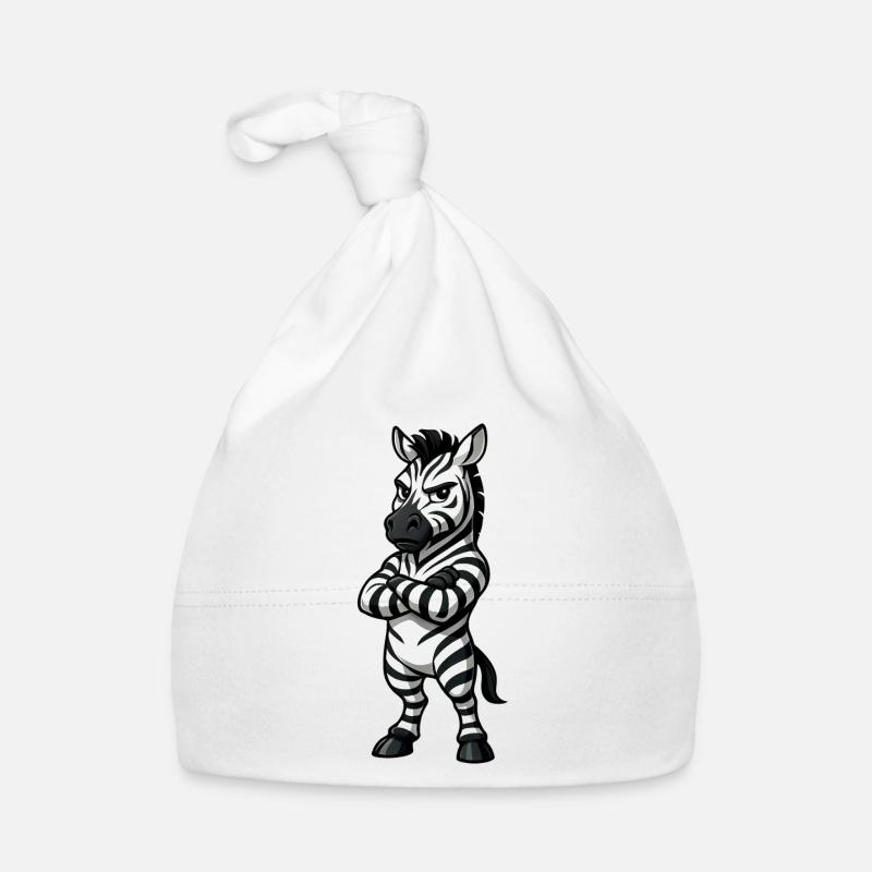 Cool Zebra Confident Cartoon Serene Organic Baby Cap
