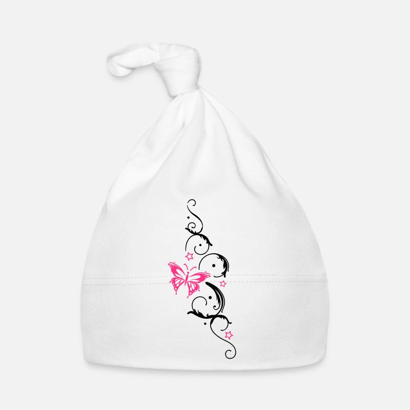 Butterfly Ornament Tribal Design Organic Baby Cap