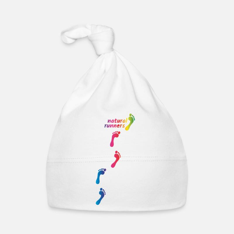 Regenbogen Footprints - barfuß durchs Leben gehen Baby Bio-Mütze