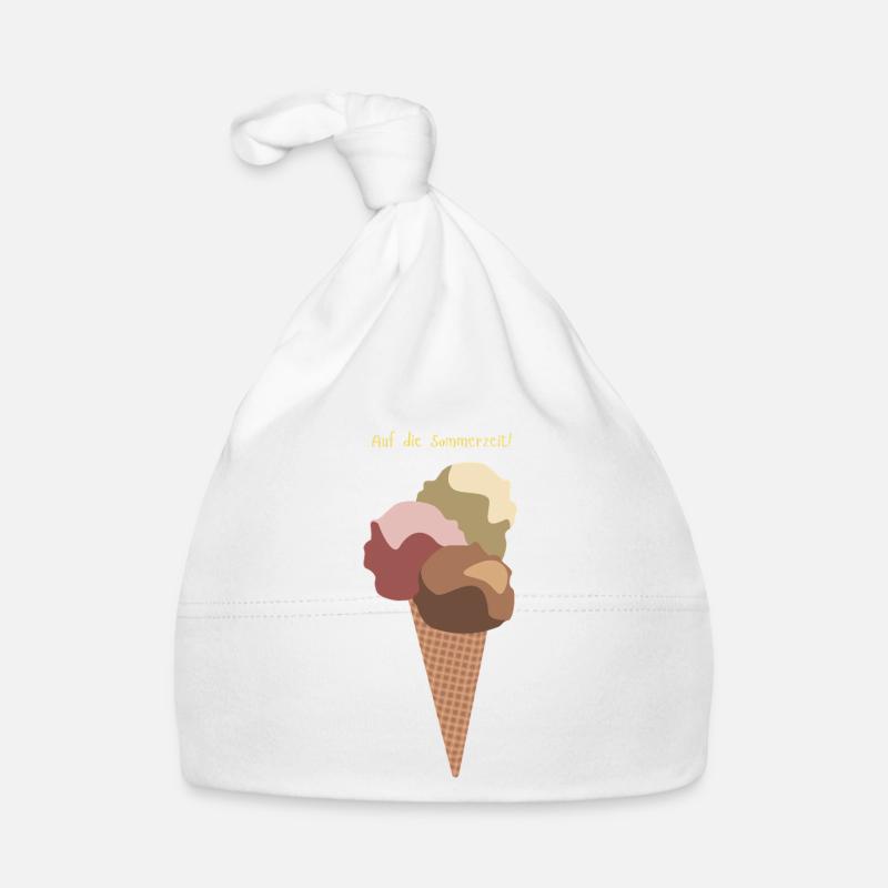 Vers le cornet de glace d’été - Bonnet bio Bébé - blanc