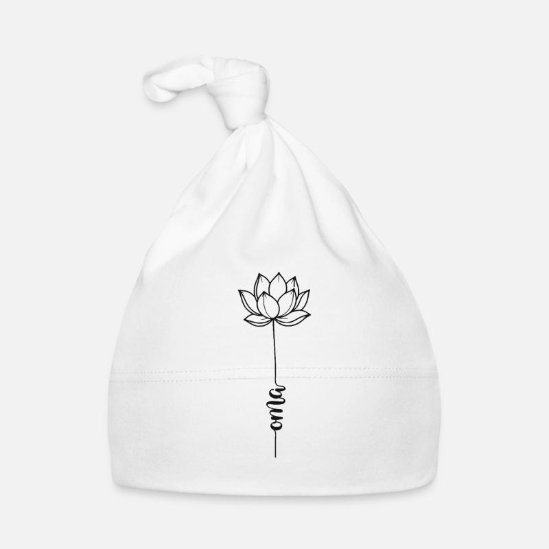 Lotus Granny Line Art Organic Baby Cap
