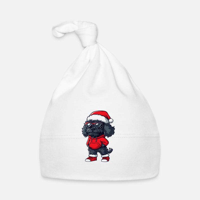 Caniche Chien Noël Noël laid Bonnet bio Bébé