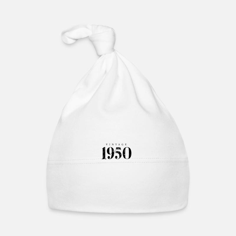 Vintage 1950 Birthday Slogan Phrase Organic Baby Cap