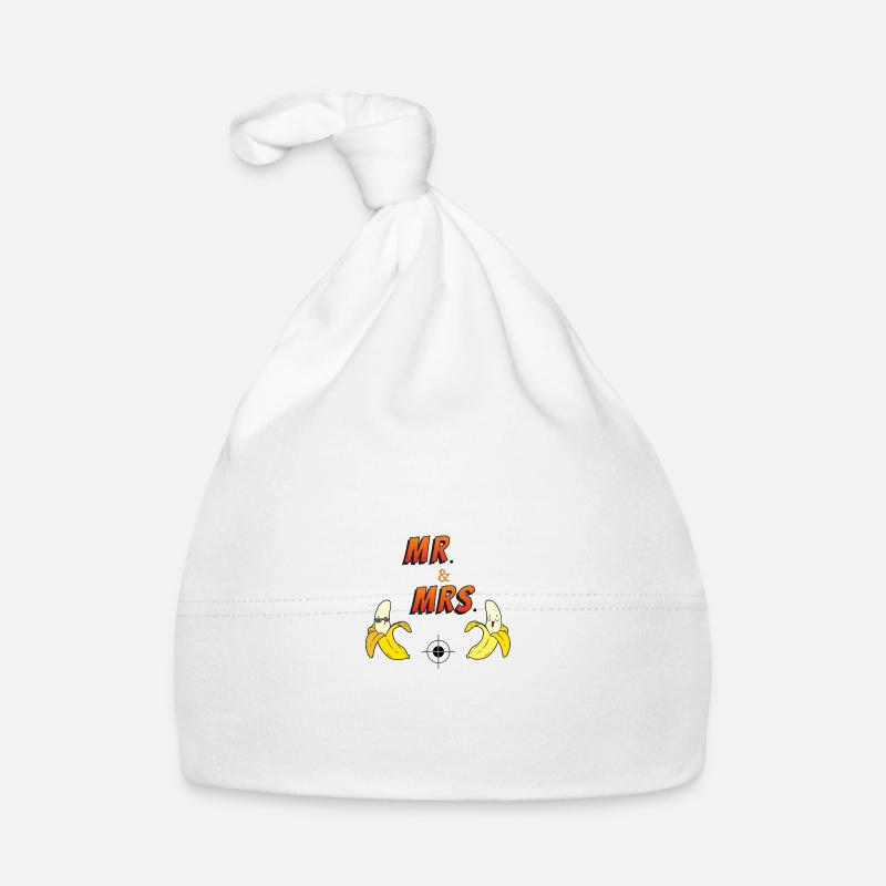 Mr. & MRS. - Baby Bio-Mütze - Weiß