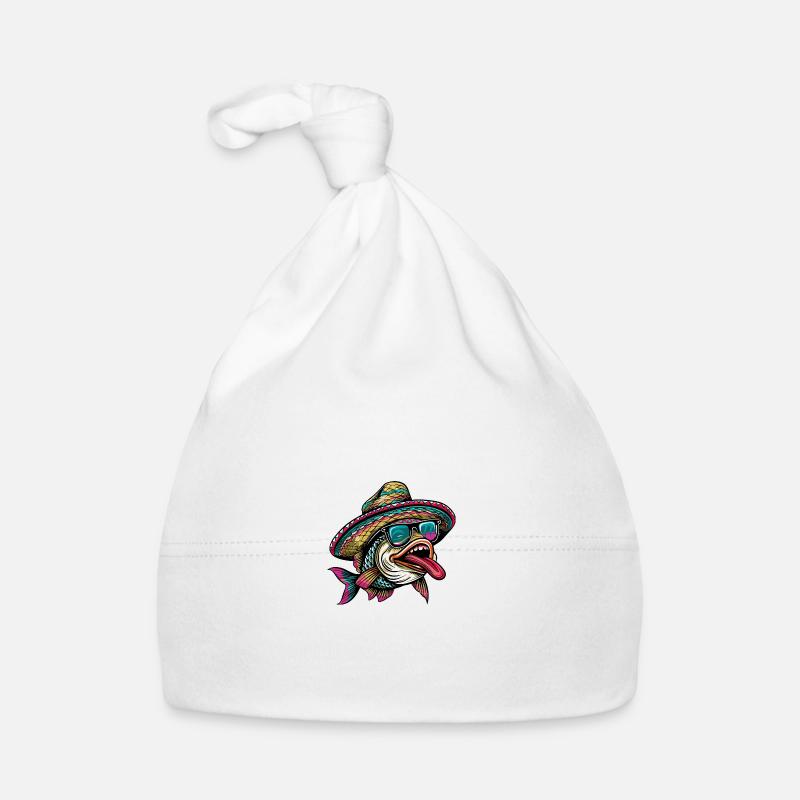 baleine drôle sombrero - Bonnet bio Bébé - blanc