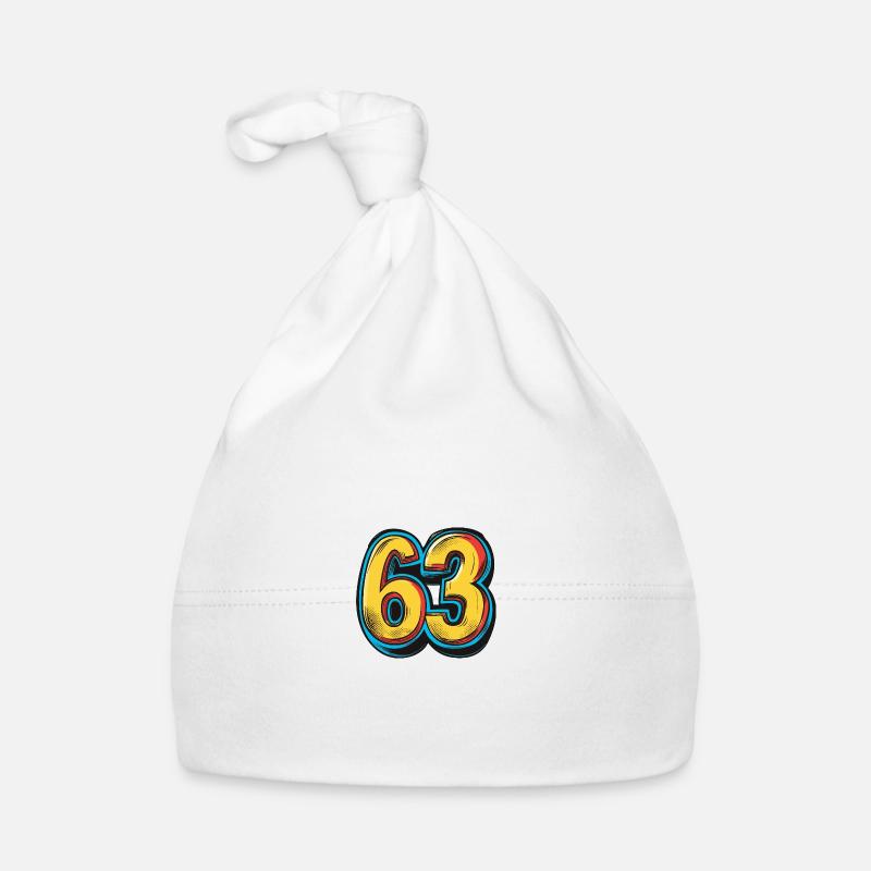 63 Number Symbol Organic Baby Cap