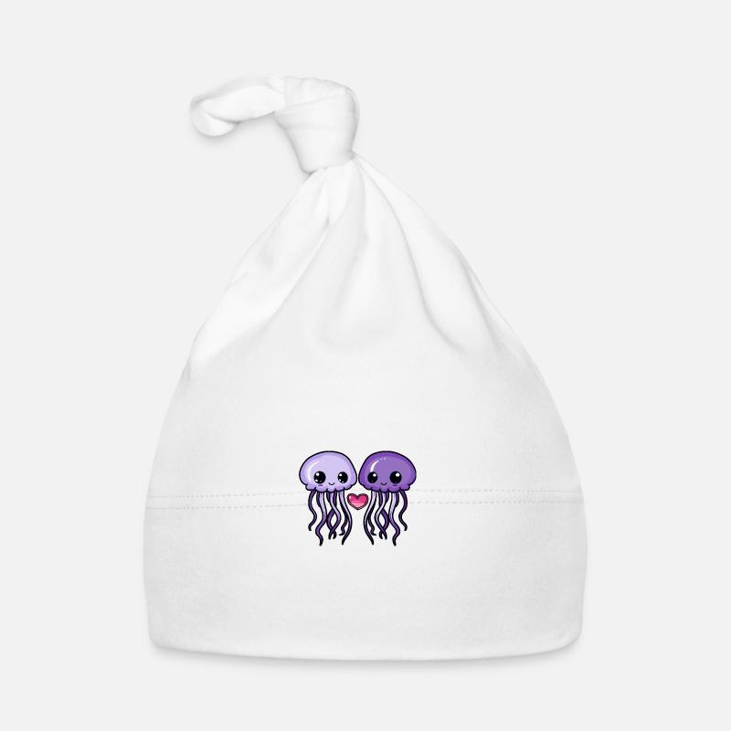 Méduses Couple Saint-Valentin Bonnet bio Bébé