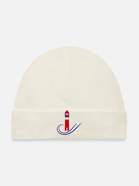 lighthouse. sea. OCEAN, OCEAN. nature. holiday. journey - Organic Baby Cap - white - Front
