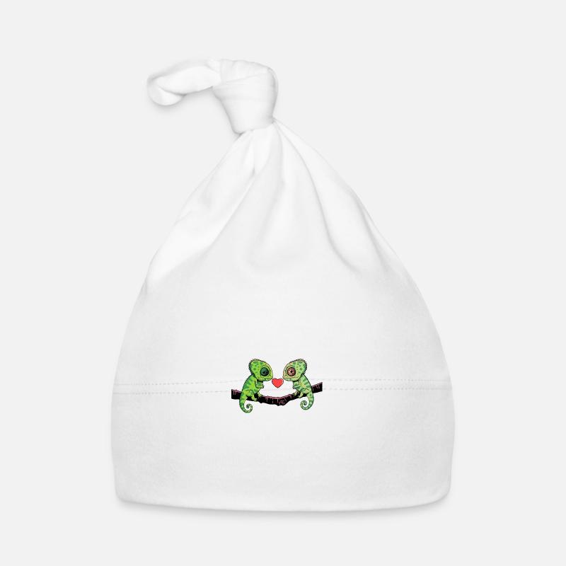 Caméléon Couple Saint-Valentin Bonnet bio Bébé