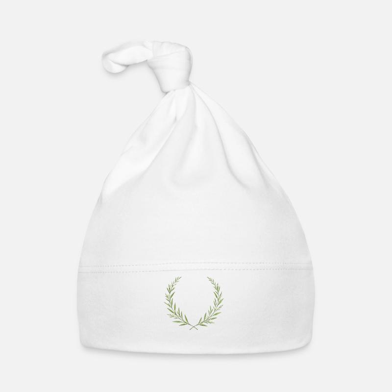 Eucalyptus Wreath - Crest, personalizable Organic Baby Cap