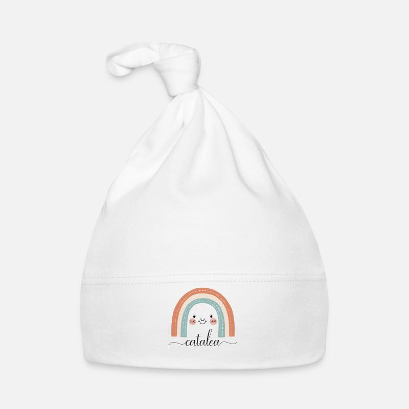 Catalea! Regenbogen Design, personalisierbar Baby Bio-Mütze