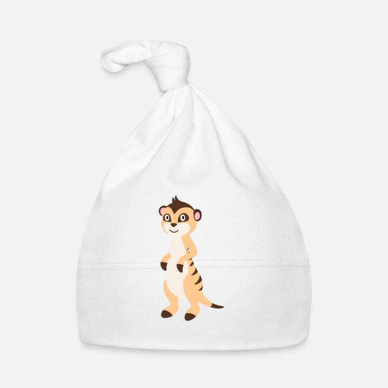 Erdmännchen - Baby Bio-Mütze - Weiß