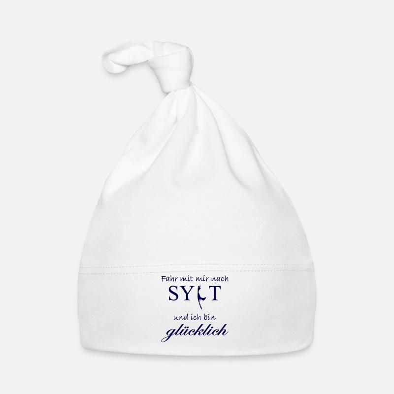 Fahr mit mir nach Sylt! dunkel blau Baby Bio-Mütze