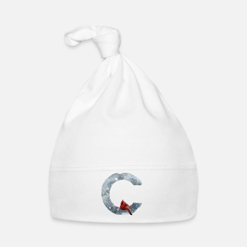 C – decorative character – winter Organic Baby Cap