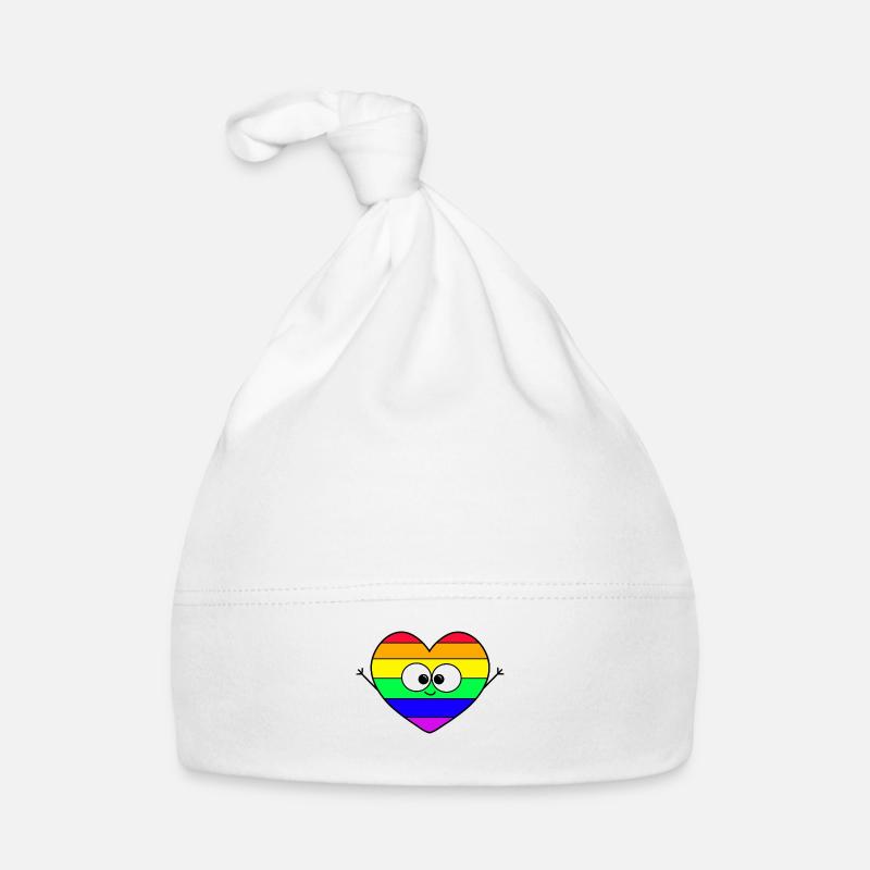Regenbogen Herz Baby Bio-Mütze