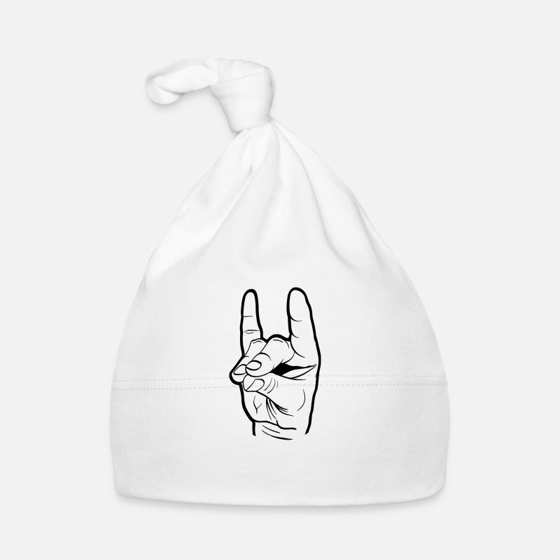 Geschenk Geste Silhouette Schweigefuchs - Baby Bio-Mütze - Weiß