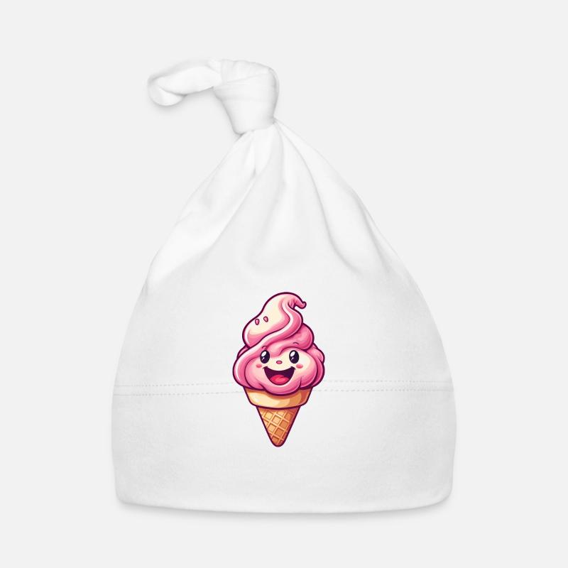 Smiling Ice Cream Creation Organic Baby Cap