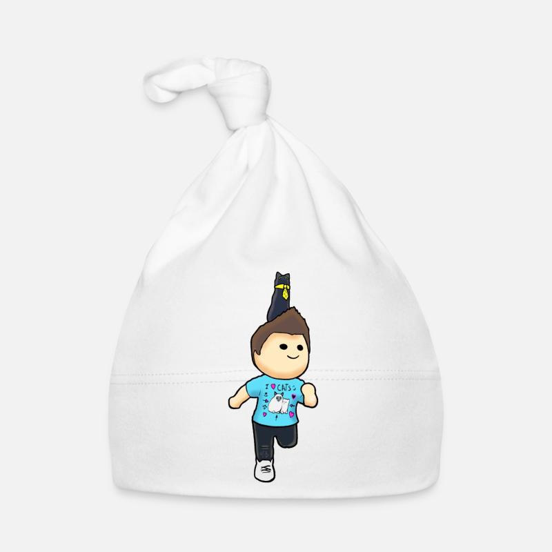 Dessin animé mignon Denis et chat Bonnet bio Bébé