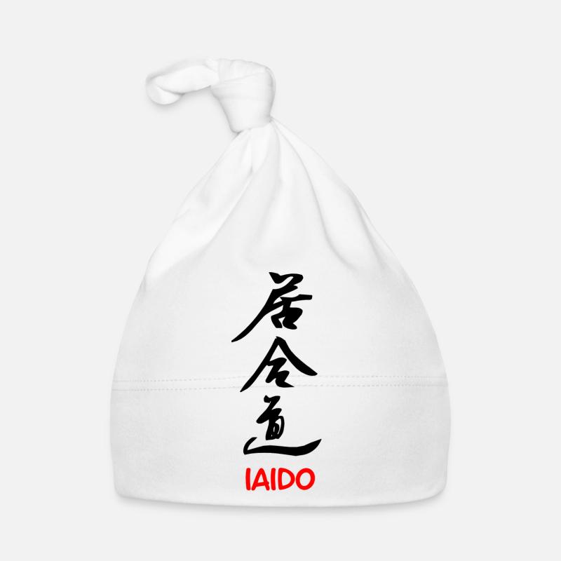 L’art Iaido de dessiner l’épée - Bonnet bio Bébé - blanc