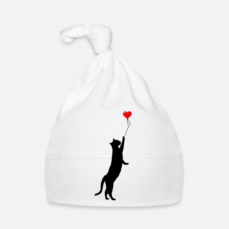 Ballon Coeur de Chat Ballon Ballon - Bonnet bio Bébé - blanc