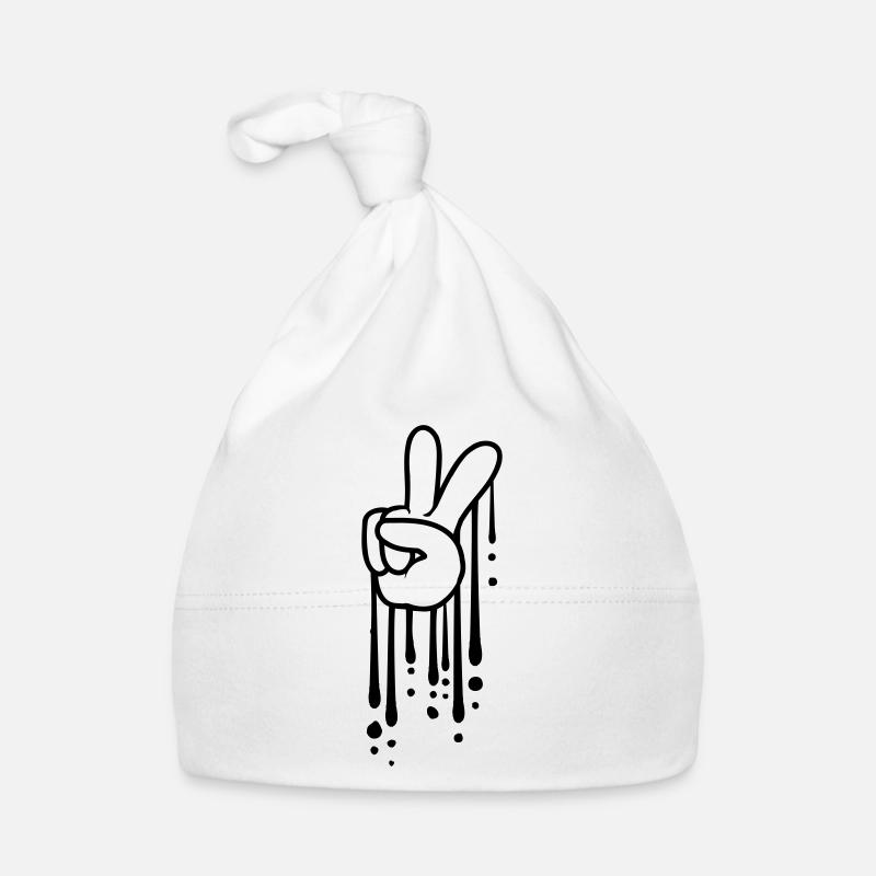 Gouttes de Graffiti Peace Bonnet bio Bébé