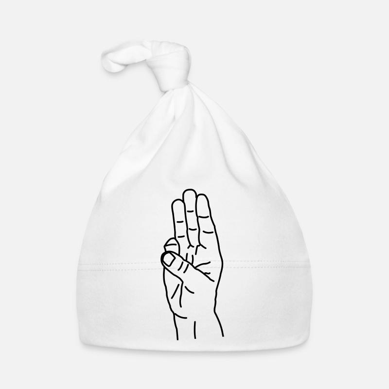 Hand gesture suppression Hunger games - Organic Baby Cap - white