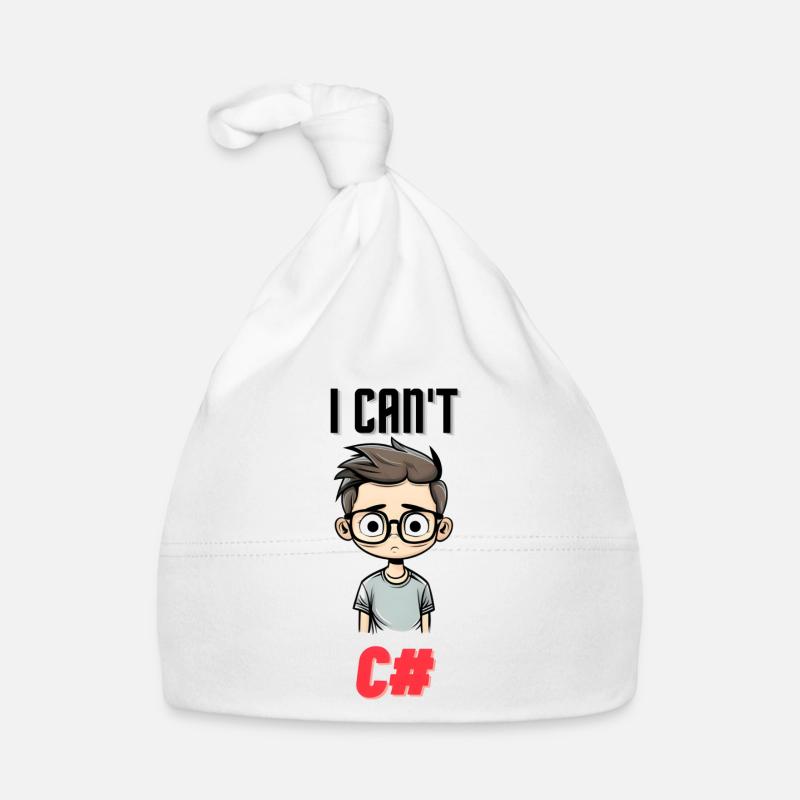 I can't C# - Baby Bio-Mütze - Weiß