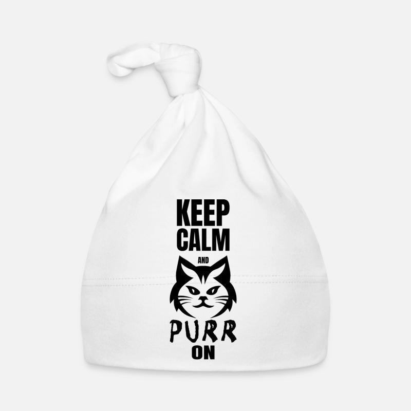 KEEP CALM AND PURR ON Organic Baby Cap