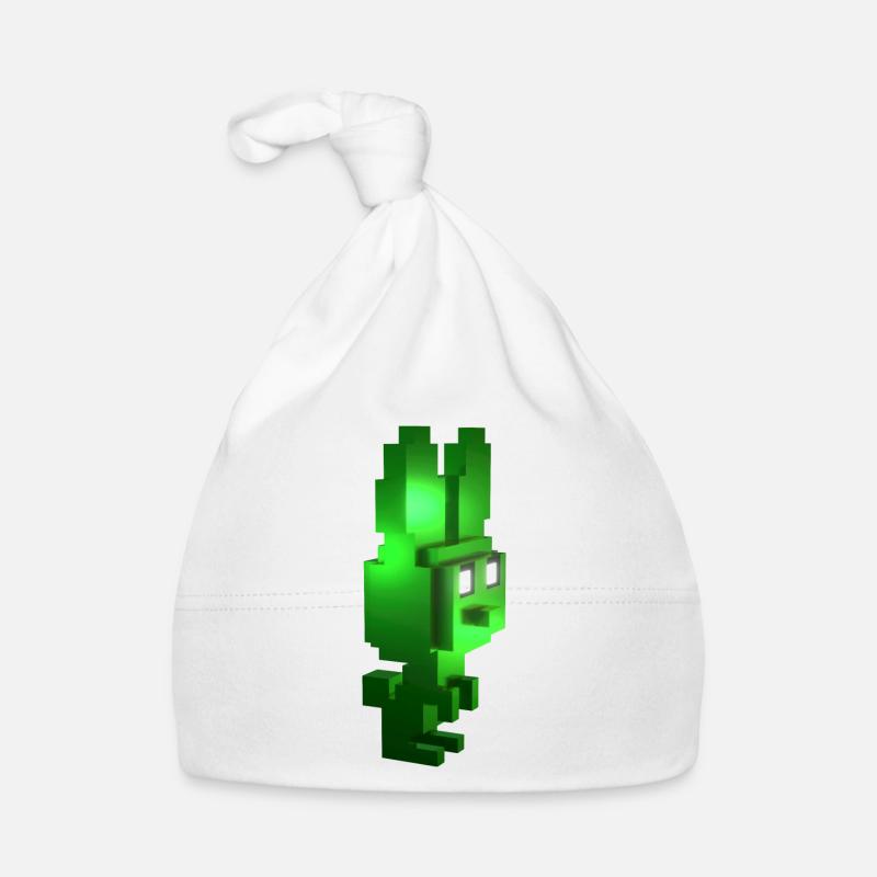 Green Creature 8-Bit Bunny: Gaming Vegan T Shirt Organic Baby Cap