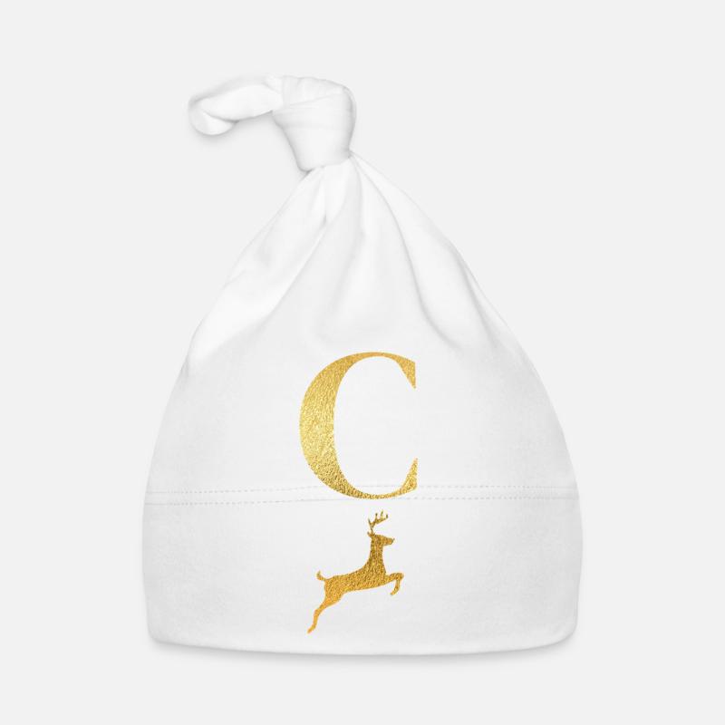 Letter c golden deer - gift idea Organic Baby Cap