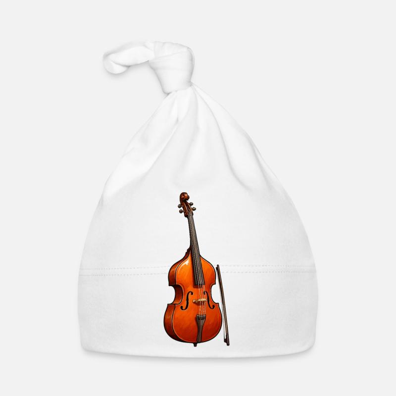Violin in warm red patterns Organic Baby Cap
