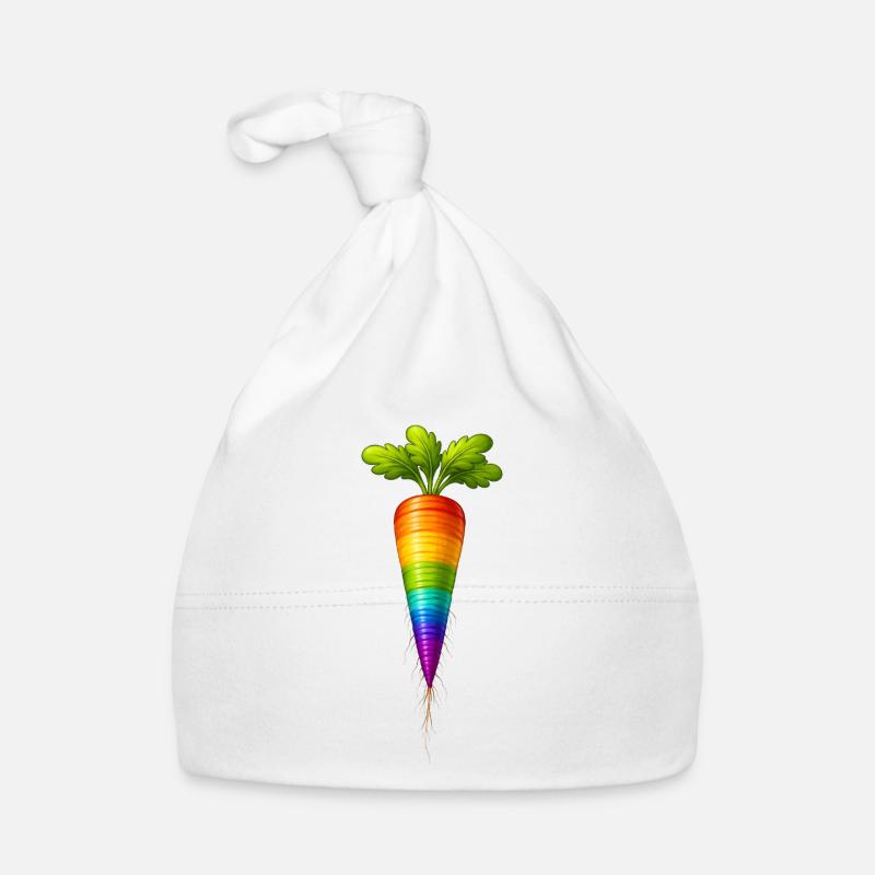 Rainbow Carrot Colorful Vegetable Design Organic Baby Cap