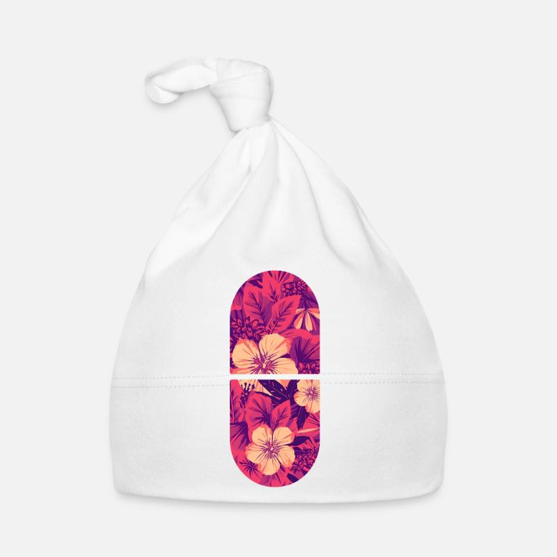 Neon Hibiscus Tropical Flora Organic Baby Cap
