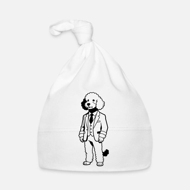 Doodle dog in suit Organic Baby Cap