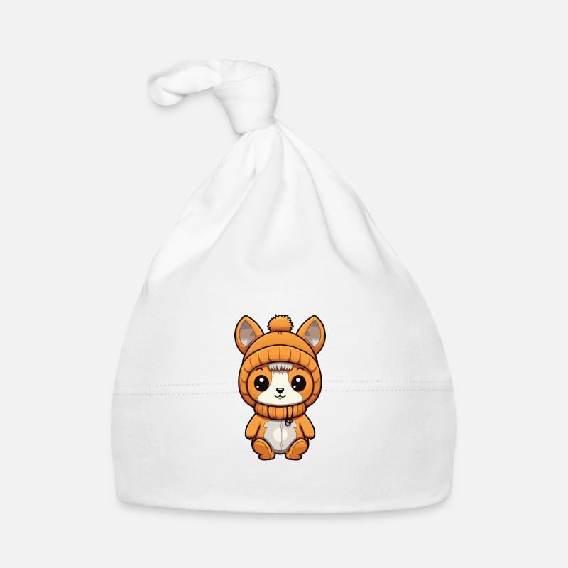 Squirrel Winter Comic Cute Organic Baby Cap
