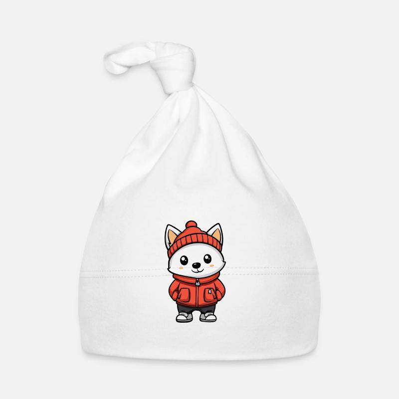 Chien Samoyède Hiver Bonnet bio Bébé