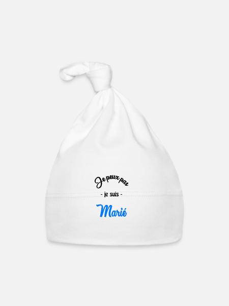 JE PEUX PAS. MARIE - Bonnet bio Bébé - blanc - Devant