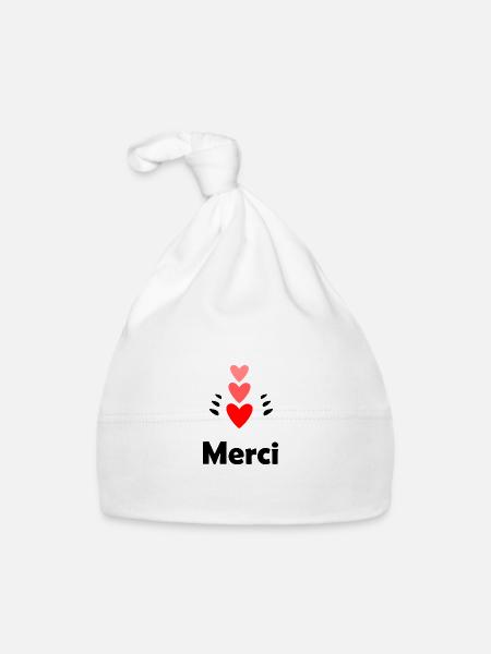 MERCI. MAÎTRESSE. MAÎTRE. MERCI MAÎTRESSE - Bonnet bio Bébé - blanc - Devant