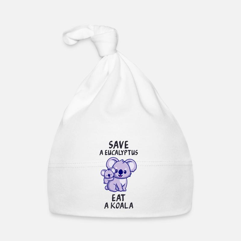 Save a eucalyptus, eat a koala. Bonnet bio Bébé