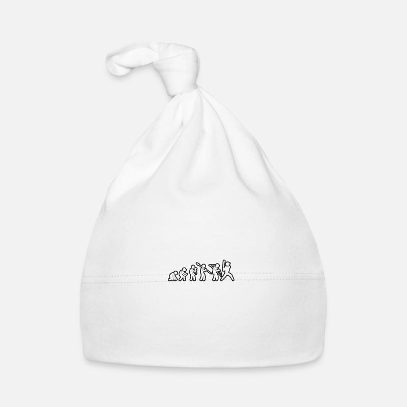 Evolution Joueur de Baseball Grunge Blanc Bonnet bio Bébé